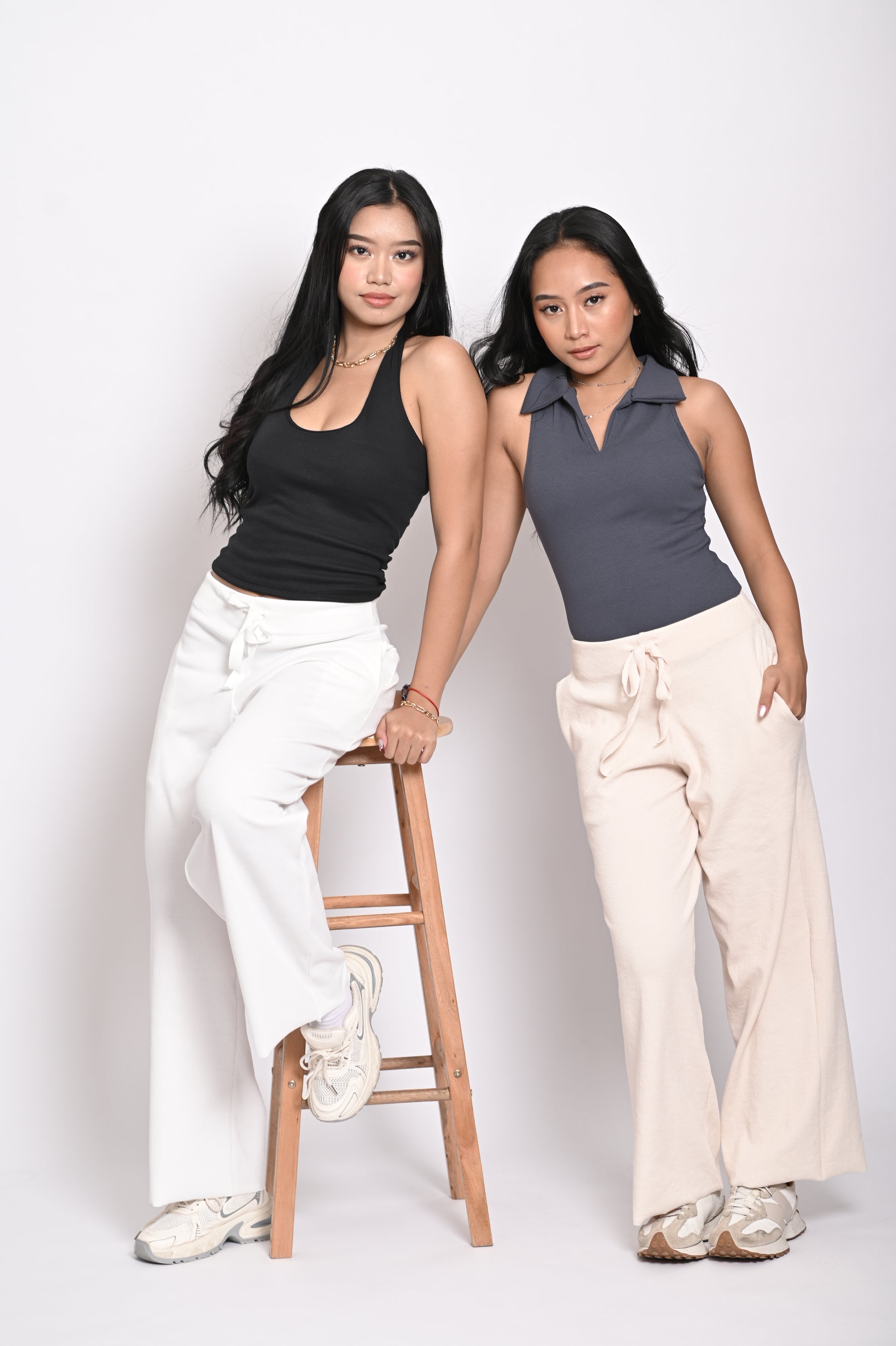 Chill High Waist Wide Leg Knitted Pants with Two Side Pockets Comfy Loose Fit