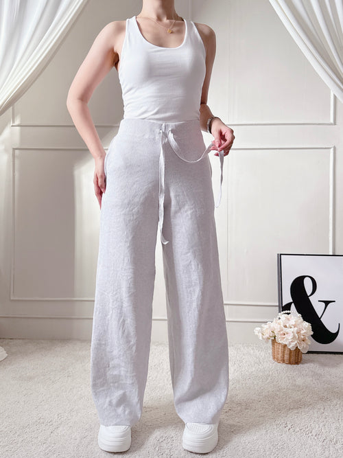 Chill High Waist Wide Leg Knitted Pants with Two Side Pockets Comfy Loose Fit